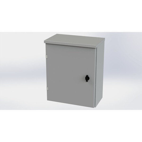 1/4 Turn Knob Latch Electrical Enclosures, 20 in H, 8 in D, 16 in W, NEMA 3R, Galvanized Steel